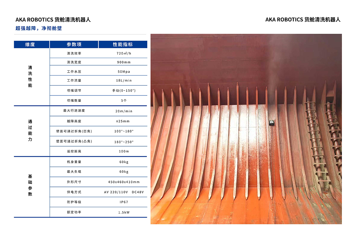 货舱清洗机器人技术参数